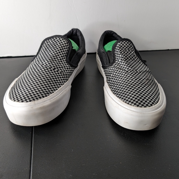 Vans classic vintage 8.5 Sparkle platform black & silver check slip on sneakers - Picture 2 of 8